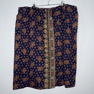 Vintage Ruff Hewn 90s Women’s Paisley Skirt Navy Size 20W